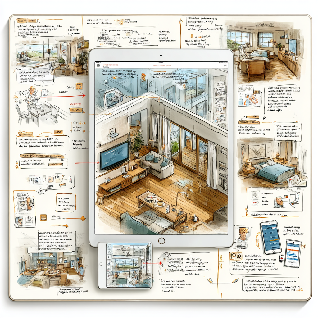 Example storyboard for an interactive ebook project