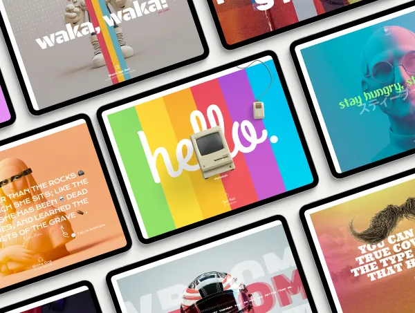 Interactive ebook examples across four use cases — children's book, corporate training, marketing flipbook, and EPUB.