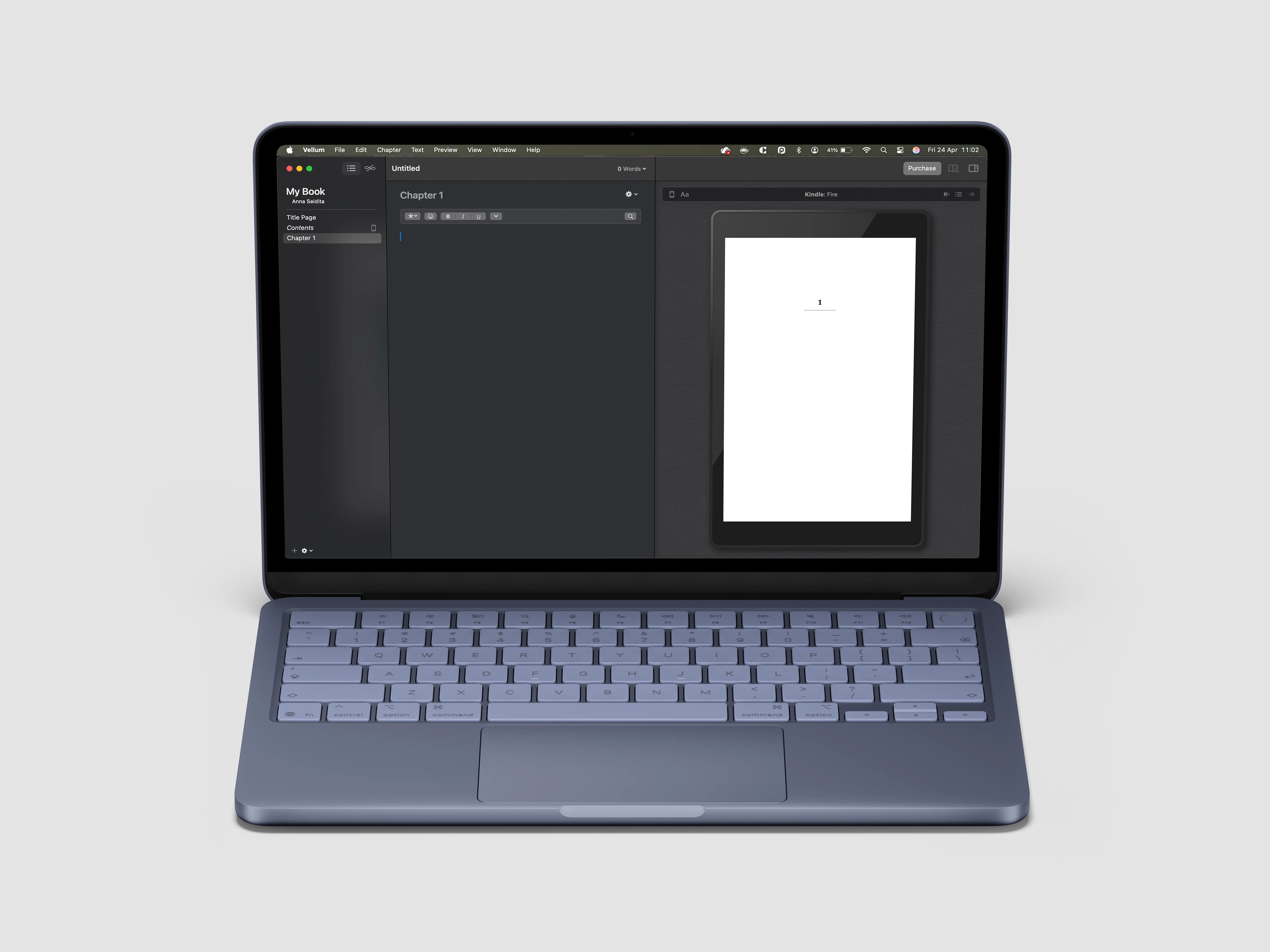 Vellum's book formatting interface on macOS.