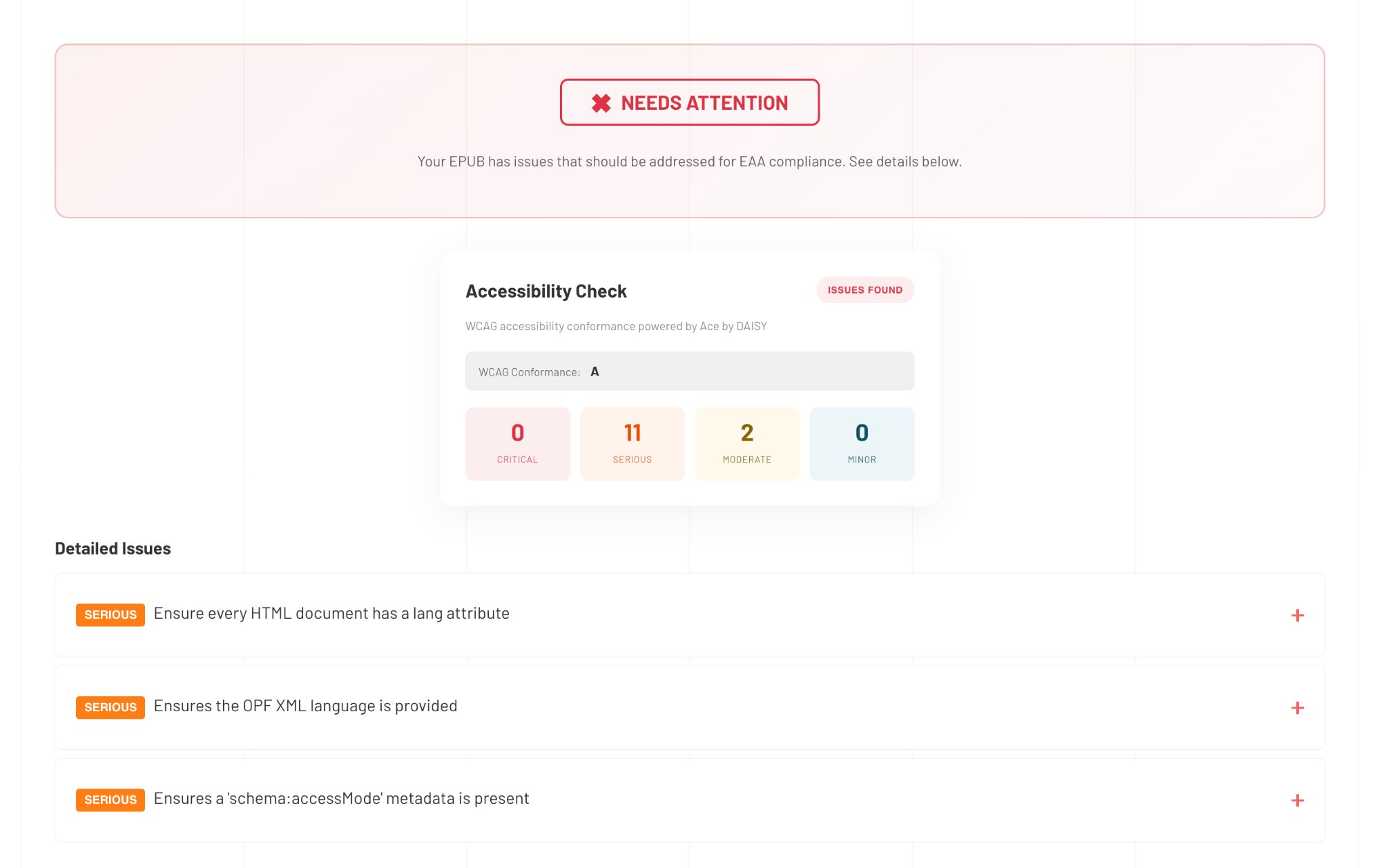 EAA Checker upload interface